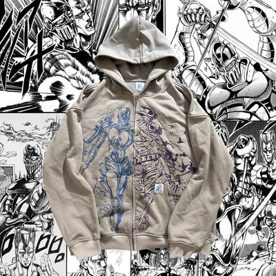 JoJo's Bizarre Adventure - Silver Chariot Zip Up Hoodie